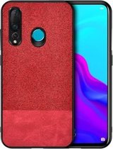 Schokbestendige splicing PU + stoffen beschermhoes voor Huawei Nova 4 (rood)