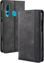Magnetische gesp Retro textuur horizontale flip lederen tas voor Huawei nova 4, met houder & kaartsleuven & portemonnee (zwart)