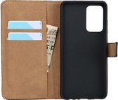 Portemonnee Book Case Echt Leer Zwart Hoesje Geschikt voor Samsung Galaxy A52 / A52S