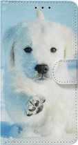 ADEL Kunstleren Book Case Pasjes Portemonnee Hoesje Geschikt Voor Samsung Galaxy A41 - Hond Liggend