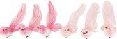 J-Line Vogels Met Clip Polyfoam/Veren Mix Roze Assortiment Van 6