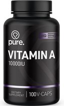 PURE Vitamine A - 100 V-Caps - 10000IU - retinol -  vitamines - vegan capsules