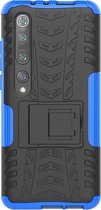 Xiaomi Mi 10 Pro Hoesje - Mobigear - Tire Serie - Hard Kunststof Backcover - Zwart / Blauw - Hoesje Geschikt Voor Xiaomi Mi 10 Pro
