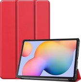 Samsung Galaxy Tab S6 Lite Hoes - Mobigear - Tri-Fold Serie - Kunstlederen Bookcase - Rood - Hoes Geschikt Voor Samsung Galaxy Tab S6 Lite
