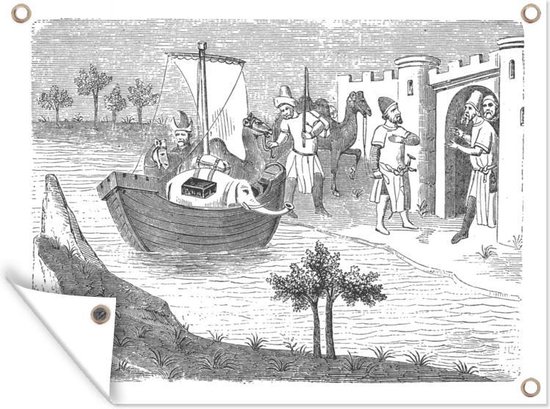 Weekendtas Assortiment zeevruchten Tuin decoratie tekening van Marco polo op zijn boot - 40x30 cm - Tuindoek |  bol.com