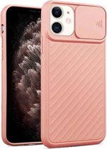 iPhone 11 Pro Hoesje met Camera Bescherming - Apple iPhone 11 Pro Back Cover Case Camera Slide - Zalmroze