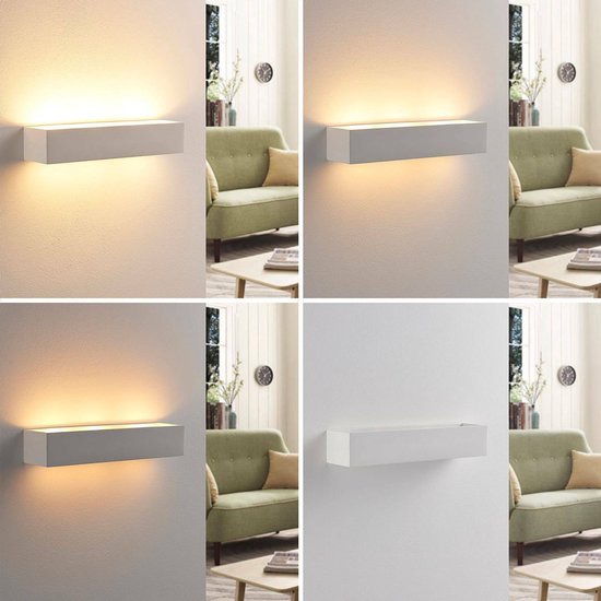 Lindby - Applique LED - 2 lumières - plâtre - H: 7 cm - G9 - blanc - Sources lumineuses incluses