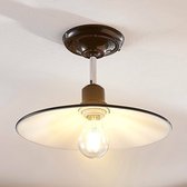 Lindby - plafondlamp - 1licht - metaal - H: 18 cm - E27 - glanzend