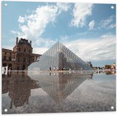 Tuinposter – Louvre in Parijs - 80x80cm Foto op Tuinposter  (wanddecoratie voor buiten en binnen)