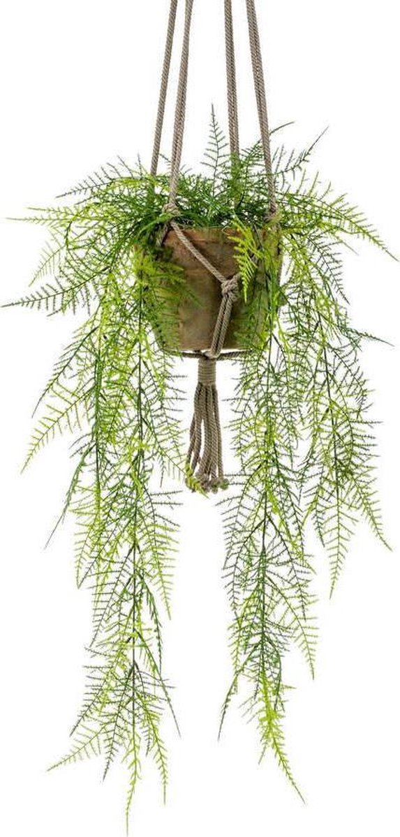 Emerald Asparagus Kunst Hangplant 80cm | Levensechte kunstplant | Kunst hangplant | Kunstplant voor binnen Groen