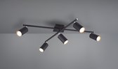 TRIO MARLEY - Plafondlamp - Zwart mat - excl. 5x GU10 3W