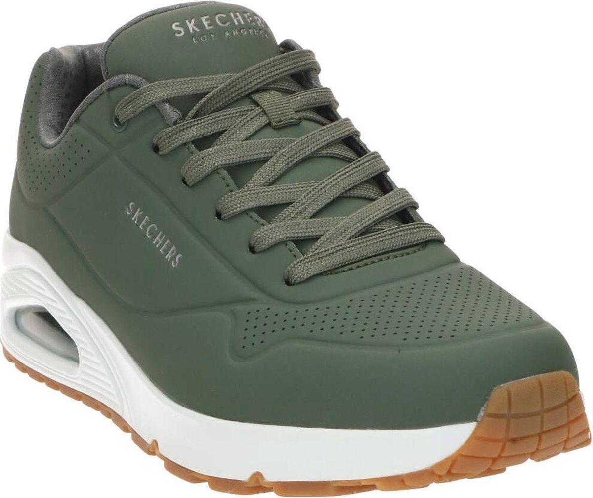 Skechers Uno Stand On Air Heren Sneakers - Olijfgroen - Maat 42 | bol.com