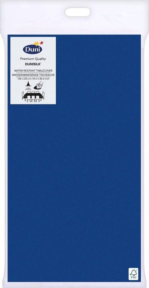 Duni tafellaken Oriental Blue Dunisilk+ 138x220