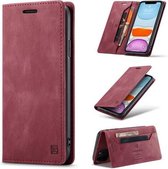 AutSpace - Hoesje geschikt voor iPhone 11 Pro - Wallet Book Case - Magneetsluiting - met RFID bescherming - Rood