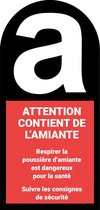 Attention, contient de l'amiante sticker 35 x 70 mm