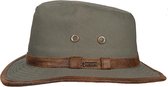 Hatland - UV Fedora hoed voor heren - Rayburn - Olijfgroen - maat L (59CM)