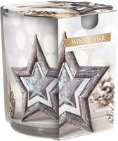 Ct Geurkaars Glas Winter Star 22u D7xh8cm (set van 6)