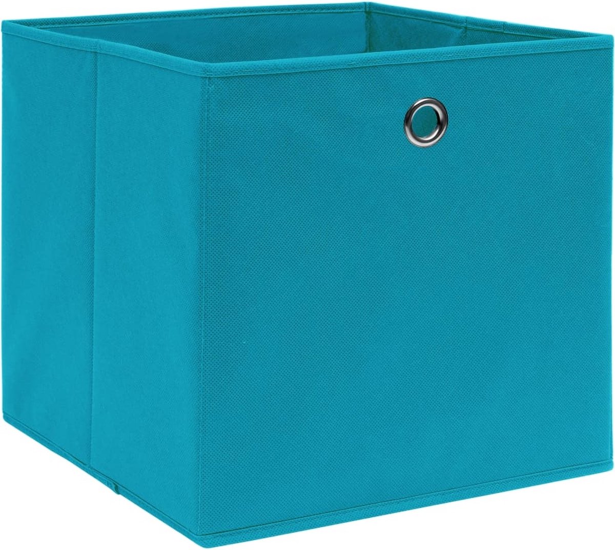 Opbergboxen met deksel 10 st 32x32x32 cm stof babyblauw