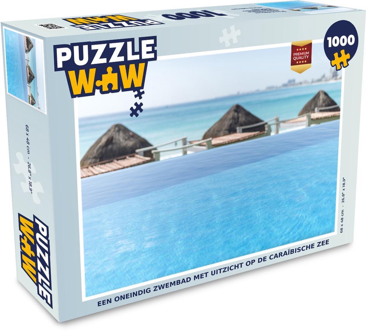 Afbeelding van product Puzzel 1000 stukjes volwassenen Zwembad zonder einde 1000 stukjes - Een oneindig zwembad met uitzicht op de Caraïbische Zee puzzel 1000 stukjes - PuzzleWow heeft +100000 puzzels