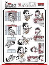 Serenade Petit Pierrot 3D Push-Out Sheet by Yvonne Creations