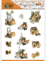 Yellow Sunflowers and Pumpkins 3D-Pushout Nature's Gift by Precious Marieke