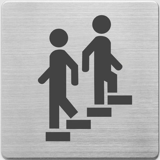 Alco-Albert 450-33 Personal Pictogramme En Acier Inoxydable Brossé 9 X