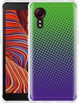 Hoesje Geschikt voor Samsung Galaxy Xcover 5 - lime paarse cirkels