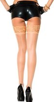 Klassieke Kousen Met Naad En Kanten Band - Beige - Sexy Lingerie & Kleding - Beenmode - Dames Lingerie - Kousen