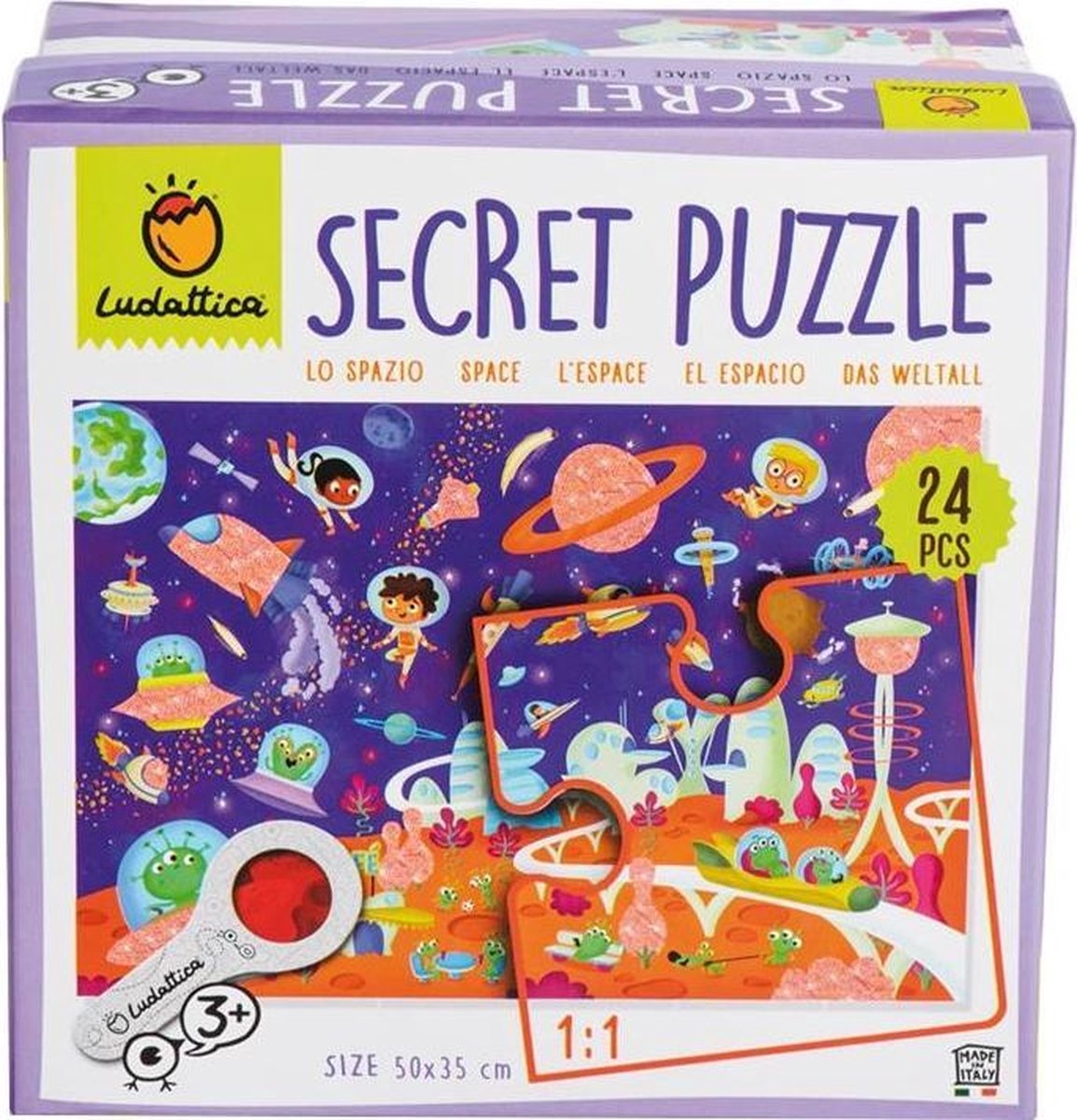 Ludattica Puzzles: THE SPACE - Puzzle secret 18x18x10.5cm, 24 pièces,  35x50cm, avec... | bol.com