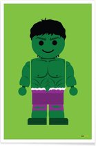 JUNIQE - Poster Hulk Toy -13x18 /Groen & Paars