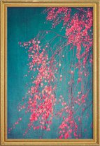 JUNIQE - Poster met houten lijst Whispers Of Pink -60x90 /Blauw & Roze
