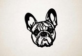 Wanddecoratie - Hond - Franse Bulldog 4 - M - 72x60cm - Zwart - muurdecoratie - Line Art