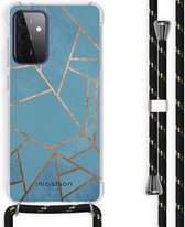 iMoshion Design hoesje met koord voor Samsung Galaxy A72 - Grafisch Koper - Blauw / Goud