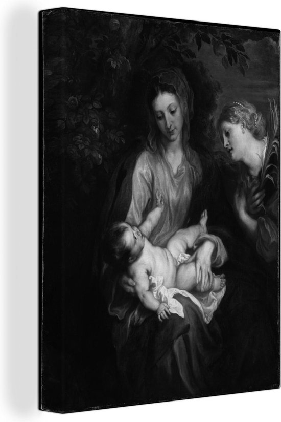 Canvas Schilderijen - Virgin and child with Saint Catherine of ...