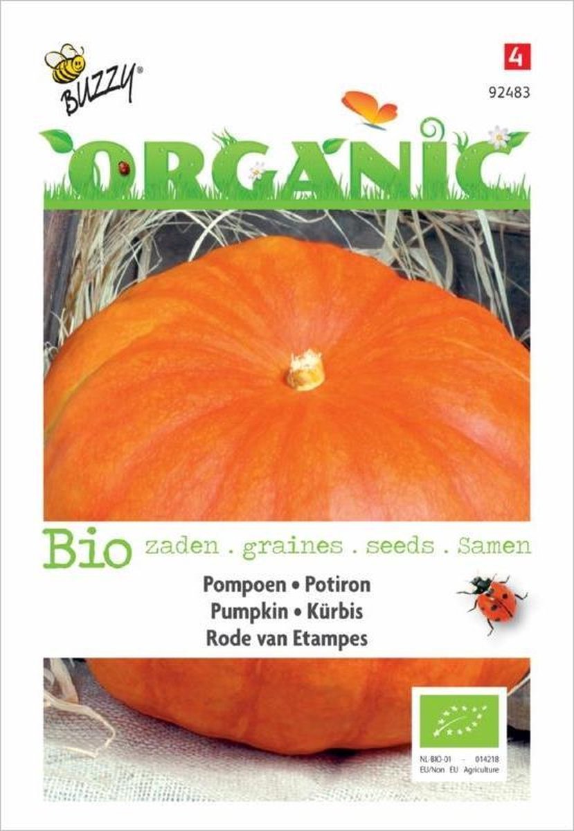 Organic Pompoen Rode van Etampes - inh.: 6 zaden