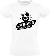 The winner takes it all Dames t-shirt | winaar | geslaagd | grappig | cadeau | Wit