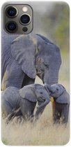 ADEL Siliconen Back Cover Softcase Hoesje Geschikt voor iPhone 12 Pro Max - Olifant Familie