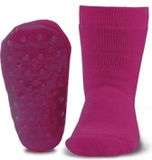 Antislip sokken effen donker fuchsia/paars-27/28