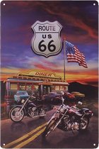 Metalen plaatje - Route 66 Motor Diner