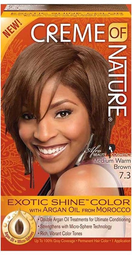 Permanente Kleur Argan Color Creme Of Nature Medium Warn Brown 7.3