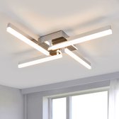 Lindby - Plafondlamp badkamer - 4 lichts - acryl, metaal - H: 7.4 cm - wit, chroom - A+ - Inclusief lichtbronnen