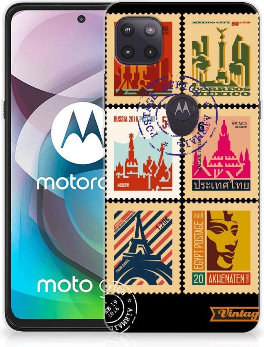 Motorola Moto G 5G Siliconen Back Cover Postzegels
