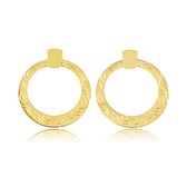 My Bendel gouden cirkel oorbellen met mooie gravering - Gouden cirkel oorbellen met mooie gravering - Met luxe cadeauverpakking
