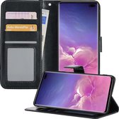 Samsung S10 Hoesje Book Case Hoes - Samsung Galaxy S10 Case Hoesje Portemonnee Cover - Samsung S10 Hoes Wallet Case Hoesje - Zwart