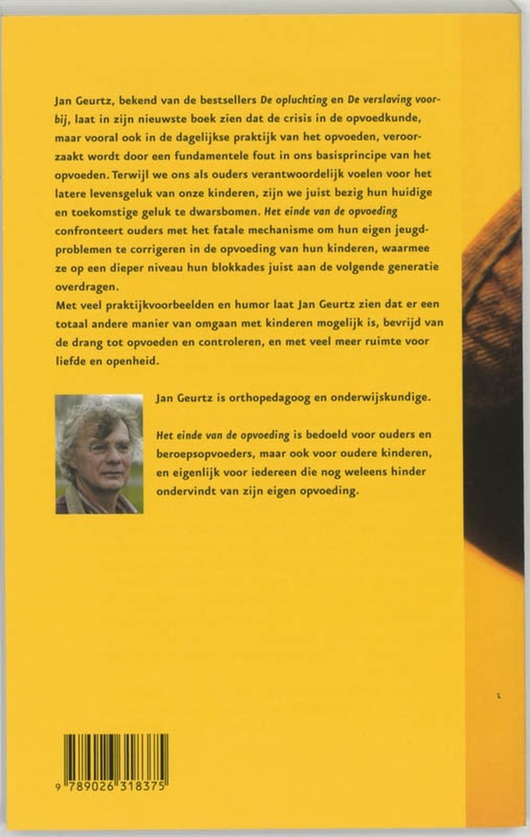 Het einde van de opvoeding - back cover
