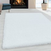 Flycarpets Azure Vloerkleed Wit - Effen - Hoogpolig - 200x290 cm