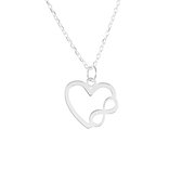Jewelryz | Ketting Open Hart infinity | 925 zilver | Halsketting Dames Sterling Zilver | 50 cm
