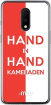 6F hoesje - geschikt voor OnePlus 7 -  Transparant TPU Case - Feyenoord - Hand in hand, kameraden #ffffff