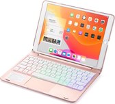 iPad 10.2 2019 / 2020 / 2021 case - Bluetooth Toetsenbord hoes - met Touchpad - Rosé-Goud