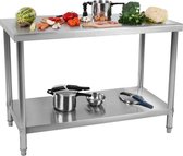 Royal Catering Roestvrij stalen werktafel - 100 x 70 cm - 95 kg capaciteit